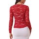 thumbnail image 3 of INSPIRE CHIC Bolero de Encaje Floral para Mujer con Dobladillo con Volantes, Cárdigan Recortado con Lazo en el Frente, Ligero para el Verano, Rojo L, 3 of 6