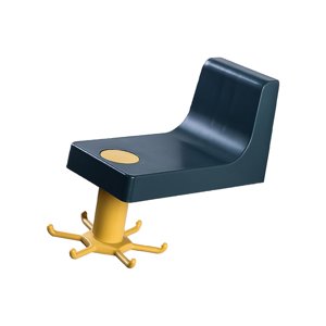 Magideal - Rotación De 360 Grados Utensilios De Cocina Gancho Para Colgar Ahorro De Espacio Sin Perforación Con 6 Ganchos Soporte Para Estante Colgante Multiusos Azul Amarillo