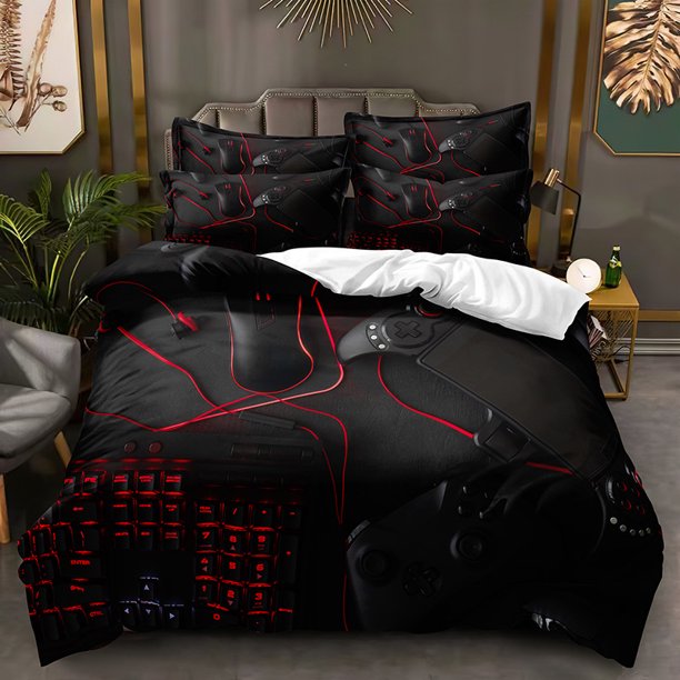 Gamer Bedding Sets for Boys Gaming Duvet Cover Set Video Games Comforter Cover Designs Bed Set with Pillowcase