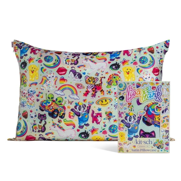 Funda De Almohada De Satén Lisa Frank Refrescante Con Cierre Oculto 48 X 66 Cm