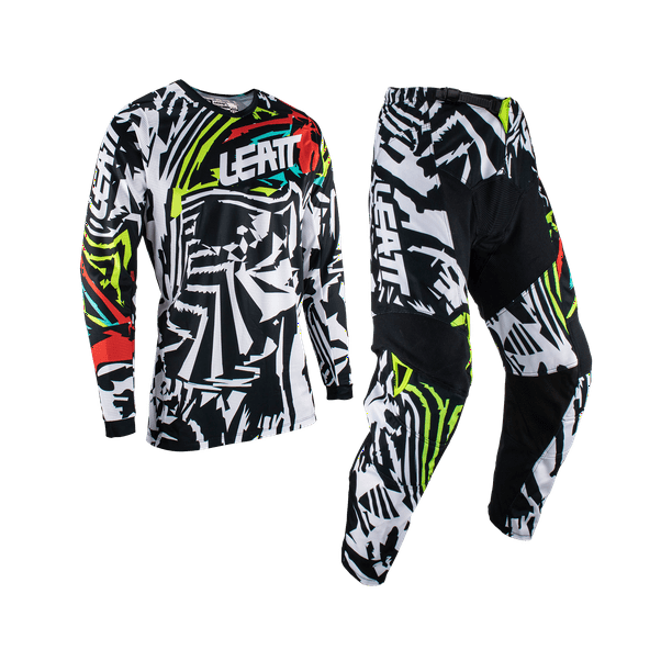 Kit Leatt Moto 3.5 Jersey Con Pantalón Zebra