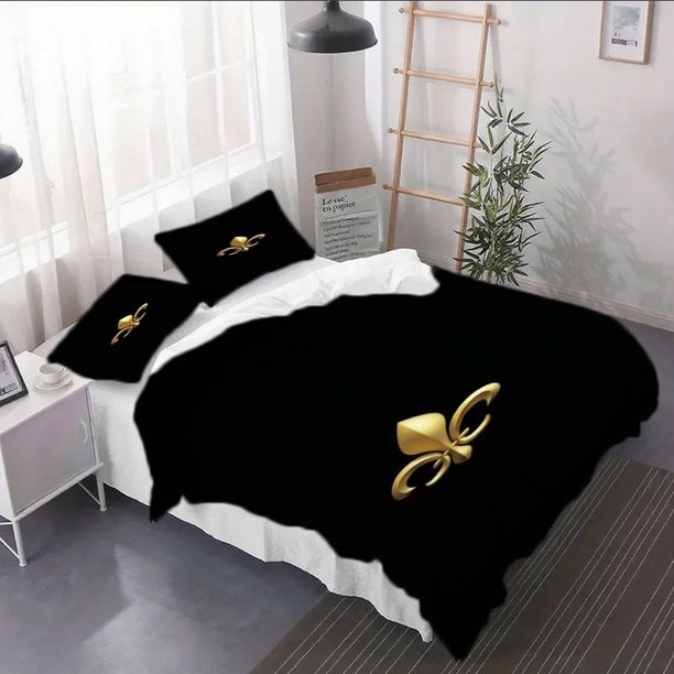 3pcs Fleur-de-lis Poster Duvet Cover Set - Duvet Cover Set with Pillowcase Suitable for All Seasons