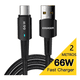 thumbnail image 2 of Cable cargador USB tipo c turbo 66w 6a , 2 metros Negro, 2 of 3