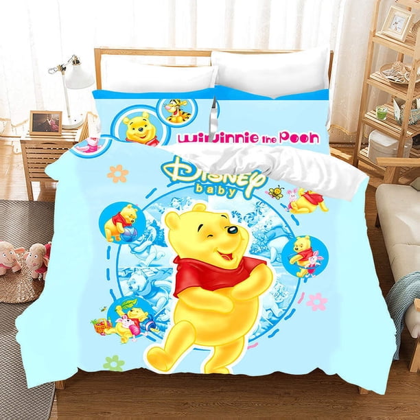 Happy Fat Pooh Duvet Quilt Covers Pillow Case Bedding Sets3-Piece Bedding Set (1 Duvet Cover + 2 Pillow Shams)