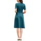 thumbnail image 3 of INSPIRE CHIC Vestido de mujer línea A con cinturón de verano, manga corta 2026, vestido con cuello dividido M Azul, 3 of 5