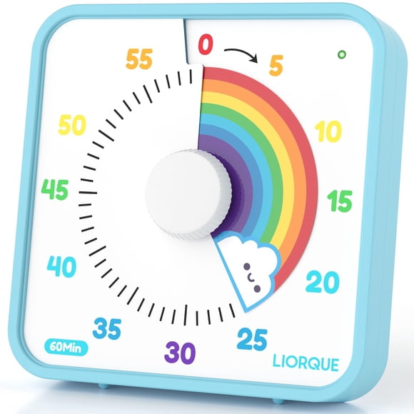 Temporizador visual LIORQUE de 60 minutos para niños y adultos, 19 cm