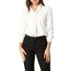 thumbnail image 5 of INSPIRE CHIC Blusas de Mujer de Manga Larga Chiffon Plisado con Lazo Cuello Camisa de Oficina M Blanco, 5 of 8
