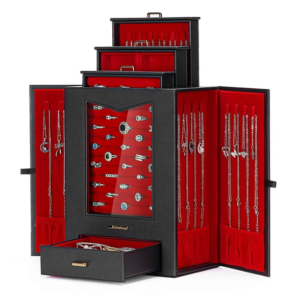 Organizador de joyas para mujer Homde con ventana: 22 ganchos