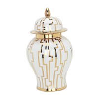 Magideal - Moderno Tarro De Cerámica Para Jengibre Con Tapa, Tarro De Almacenamiento De Porcelana, Jarrón De Brotes, Contenedores Para Arreglos Florales, Centro 345X195 Cm