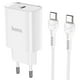 thumbnail image 1 of Cargador Hoco N14 PD20W con cable Usb C a Usb C Blanco, 1 of 3