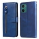thumbnail image 3 of Funda con Cremallera para Motorola Moto E15, Carcasa Cartera de Cuero PU con Soporte y Tarjetero, 3 of 5