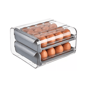 Importclick - Organizador Portahuevos 2 Niveles 32 Huevos 26X23 Cm Gris