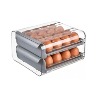 Importclick - Organizador Portahuevos 2 Niveles 32 Huevos 26X23 Cm Gris