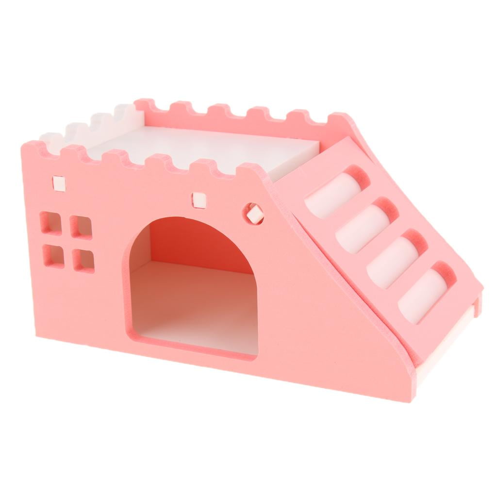 Casa Escondite De Hámster De Madera Fiocias Living Hut Rosado