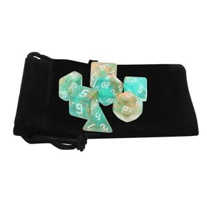 Magideal - Dados Poliédricos Acrílicos, Juguetes D8 D10 D12 D20 Con Bolsa Para Juegos De Mesa Rpg, Accesorios Para El Aula , Verde G
