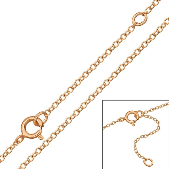 Collar Plata 925 Tipo Cable Enchapado En Oro Rosado