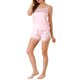 thumbnail image 1 of INSPIRE CHIC Conjunto de Pijamas de Encaje para Mujer, Camiseta de Tirantes y Shorts, Ropa de Dormir de Satén con Escote en V, Tallas XS-XXL, Rosa, Talla X-Small, 1 of 7