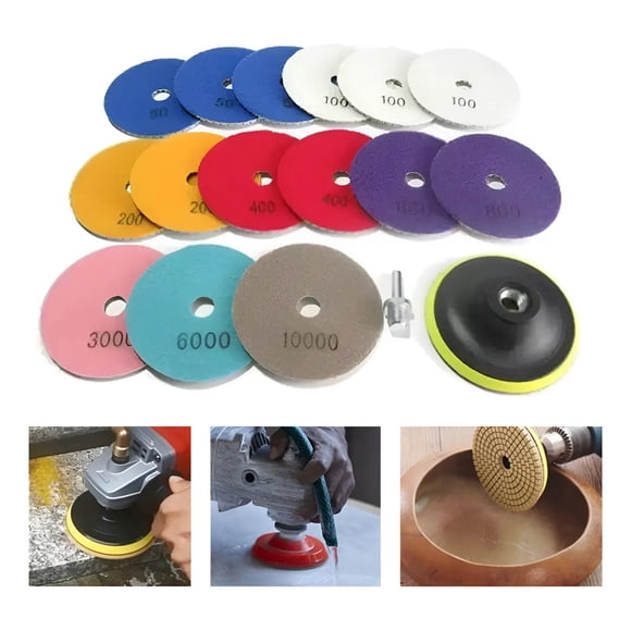 Juego De Discos Abrasivos De Agua Para Mármol, 17 Piezas