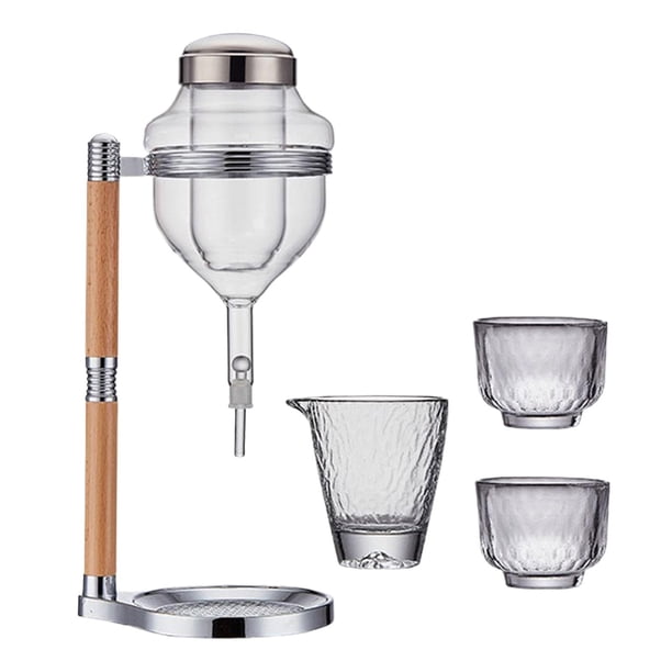 Conjunto de dispensadores de sake dispensadores claros escalofriante servidor refrigerado de sake fría con tazas de sake para una fiesta en la casa Argén