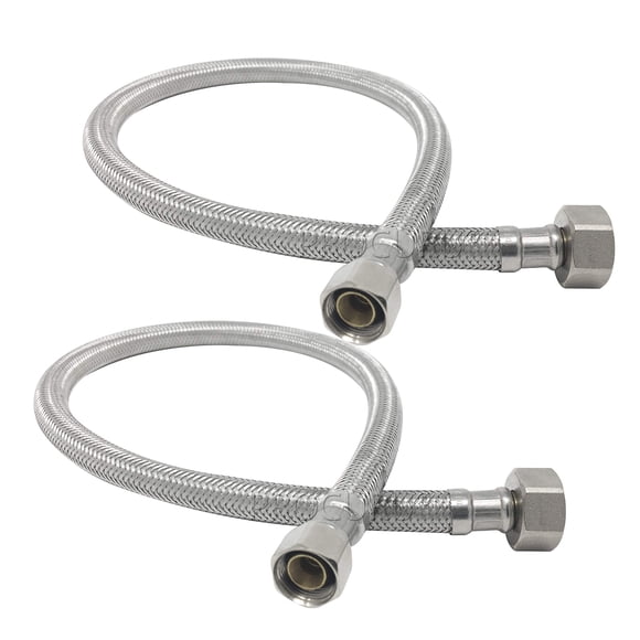 Conector de manguera para grifo PROCURU de 30 cm de acero inoxidable, paquete de 2