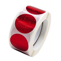 Magideal - 500X/Rollo De Pegatinas De Negocios, Calcomanías Decorativas, Pegatinas De Sello, Etiquetas Redondas Para Boutiques, Tarjetas De Felicitación, Álbumes Rojo