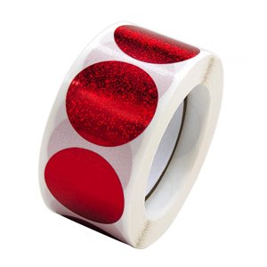 Magideal - 500X/Rollo De Pegatinas De Negocios, Calcomanías Decorativas, Pegatinas De Sello, Etiquetas Redondas Para Boutiques, Tarjetas De Felicitación, Álbumes Rojo
