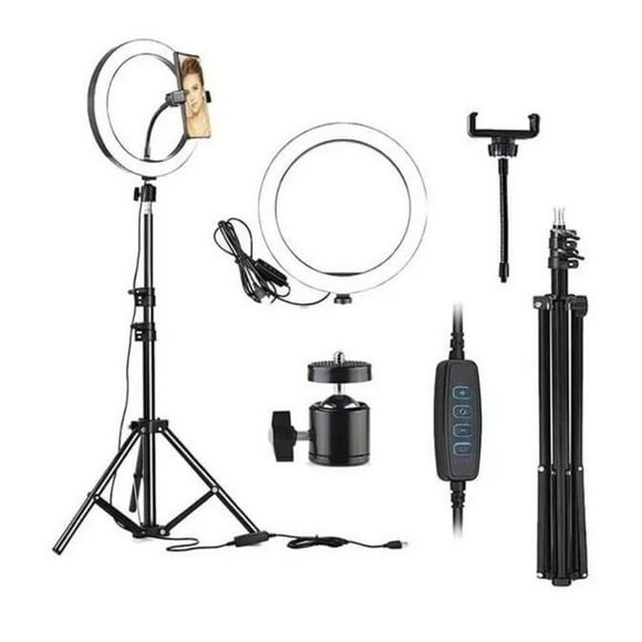Aro Luz Led 26cm Con Trípode 2mts Fotografia Portatil