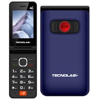 Tecnolab - Teléfono Senior 4G Doble Pantalla, Cámara Y Sos Azul - Ps