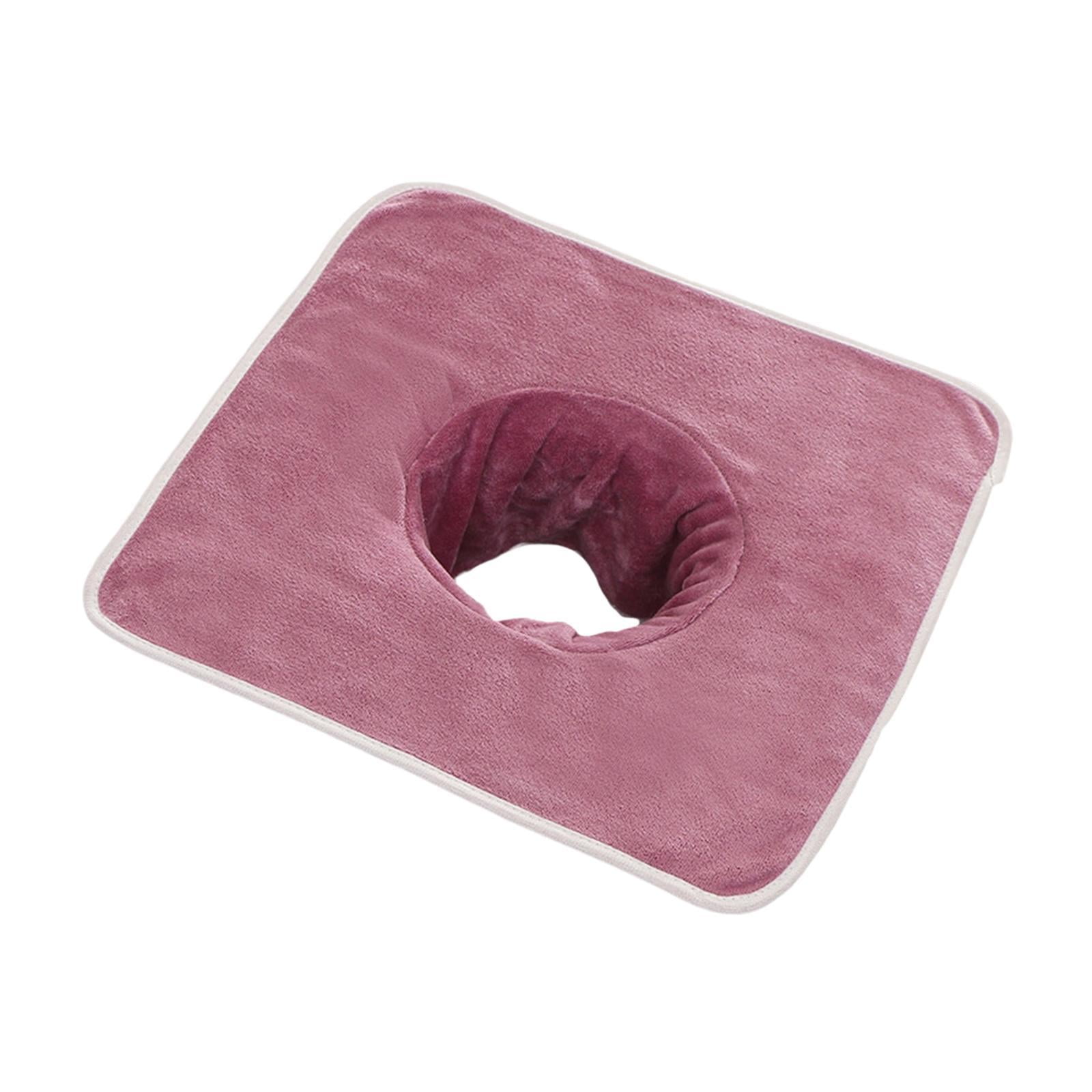Ioensy - Toalla Para Mesa De Masajes De Salón, Funda De Almohada Facial, Toalla Con Orificio Para El Cuidado De La Piel, Color Rosa