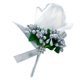 thumbnail image 4 of Estimulación Flor De Rosa Broche Pin De Ramillete De Boda Pin Blanco Y De Plata Gris, 4 of 5