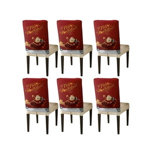 Teng Fei - Pack 6 Fundas De Respaldo De Sillas Diseño Navidad Tf18