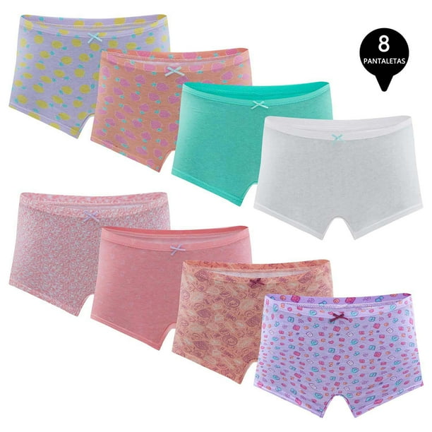 Pack de 8 Calzon Boxer Pantaleta Algodón Niña