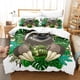 thumbnail image 1 of Sloth Palm Leaf Print Quilt Duvet Cover Set Queen Bedroom Decor Home Textiles3-Piece Bedding Set, 1 of 5