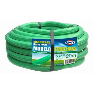 Manguera Pvc Reforzada 20Mts 3/4 Pulgadas Dvp Color Verde