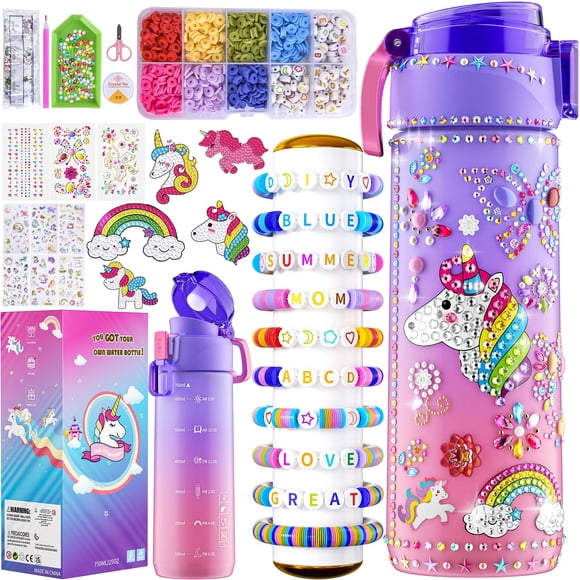 Kit de decoración para botellas de agua BOOH Unicorn con pintura de diamante