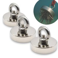 Genérico - Pack X3 Iman Neodimio Redondo Potente Gancho Pesca Metales