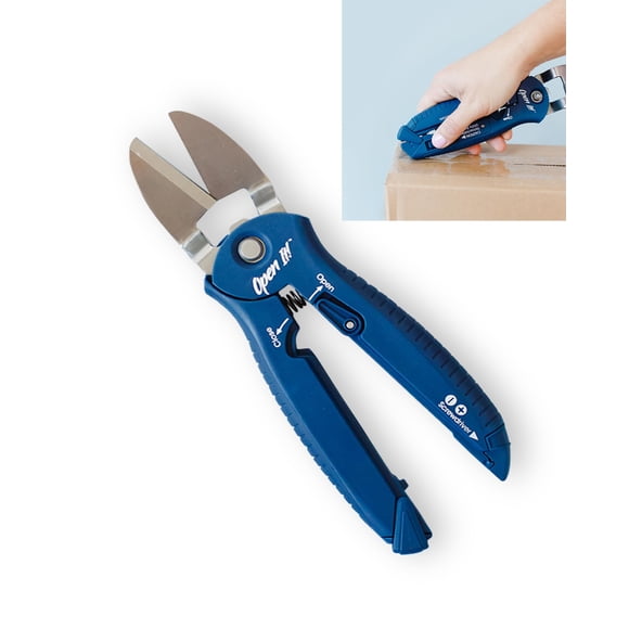 Multiherramienta Zibra Open-It! Todo en uno con tijeras, color azul Cutter
