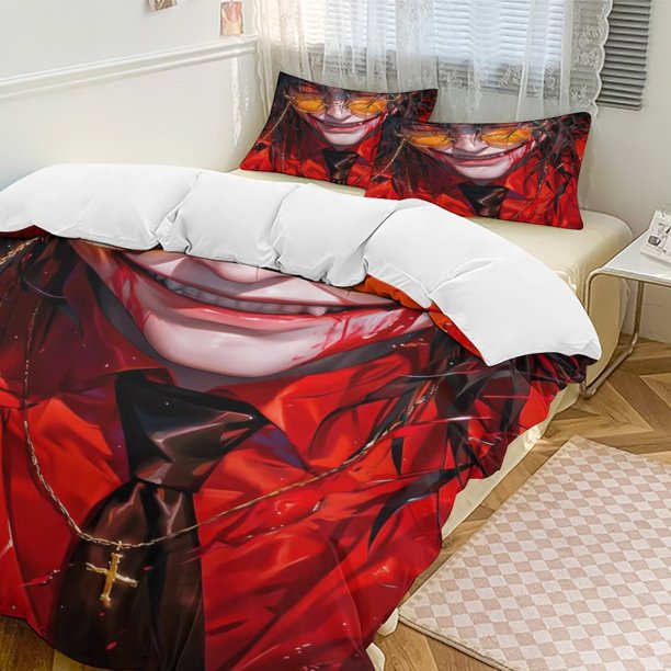 Hellsing Anime Home Bed 3-piece Set Classic Japanese Anime Polyester Wash Student Dormitory Set