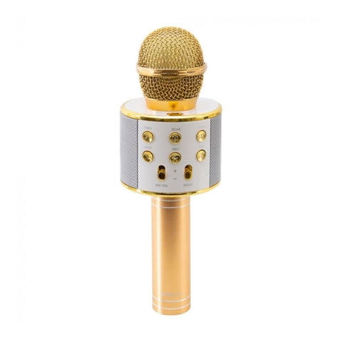Prosound - Microfono Karaoke Parlante Bluetooth Dorado