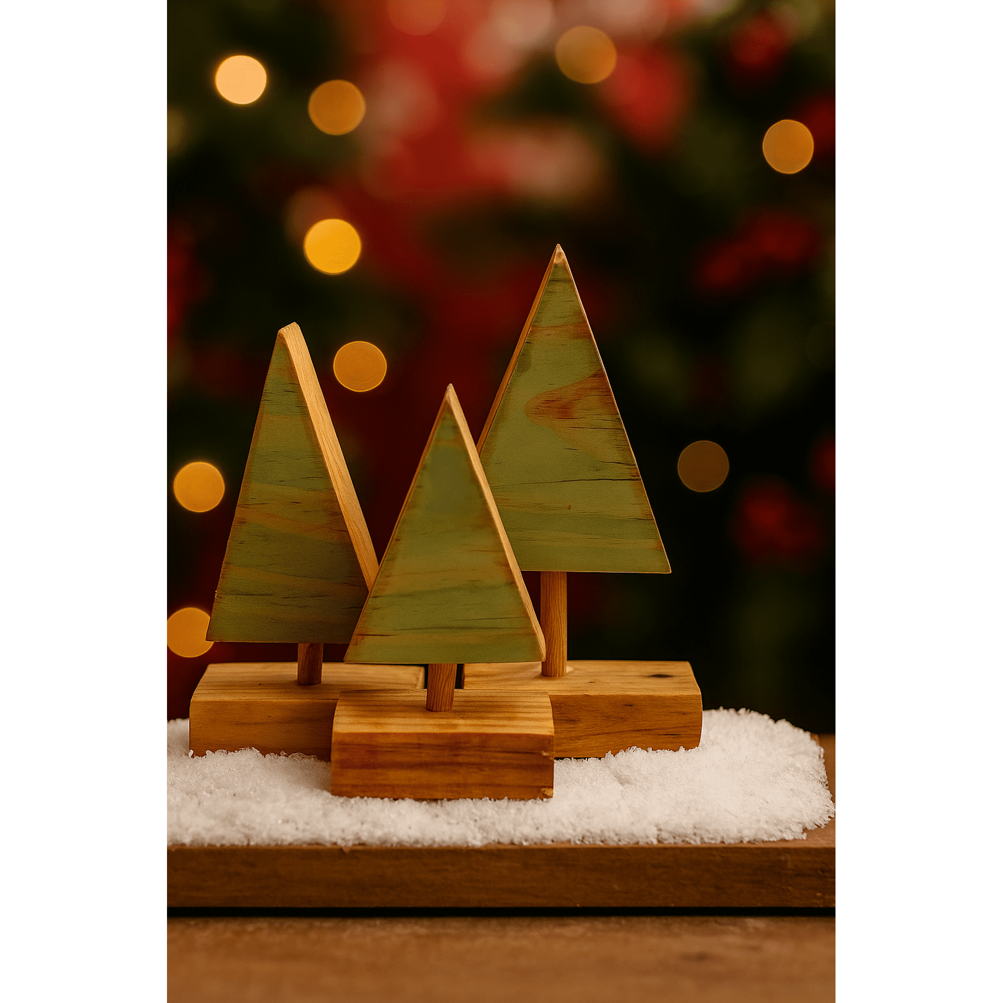 Circuito Verde - Adorno Navideño 3 Pinos, Verde Natural