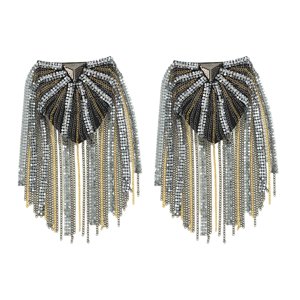 Ioensy - Cadena De Eslabones De Borla Epaulet Decoración De Uniforme Elegante Para Banquetes De Fiesta De Graduación Gris