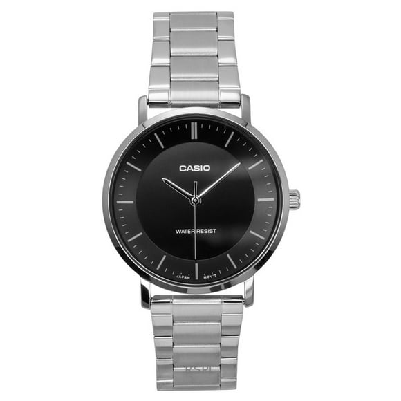 Reloj Quartz Para Hombre Standard Análogo Acero Inoxidable Dial Negro Mtp-vt04d-1e