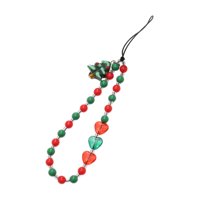 Magideal - Abalorios Para Teléfono, Correa Para La Muñeca Con Cordón Para Teléfono, Serie Navideña, Linda Correa Para La Muñeca Con Cuentas, Cordón Para Teléfono Corazón De Árbol De Navidad