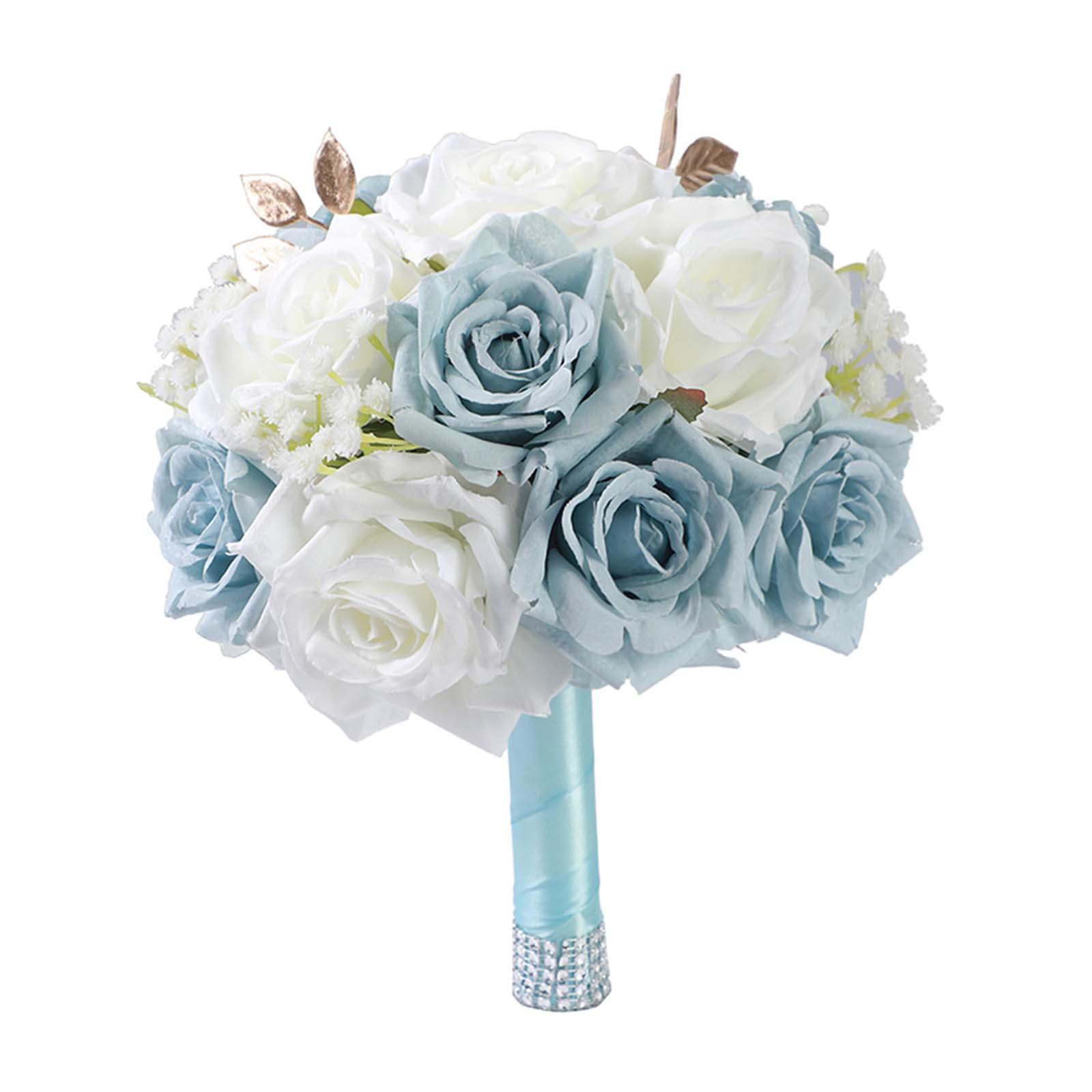 Bothyi - Ramo De Boda Decorativo Con Flores Artificiales De Seda Para Aniversario, Hogar, Compromiso, 22 Cm De Ancho