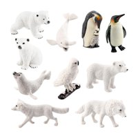 Bothyi - Realista Ártico Animal Pvc Ártico Animal Modelos Para Regalo Decoración Del Hogar Niños Juguete 10 Unidades