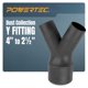 thumbnail image 1 of Conector divisor de recogida de polvo POWERTEC 70276E de 4 cm a 6,35 cm, 1 of 4