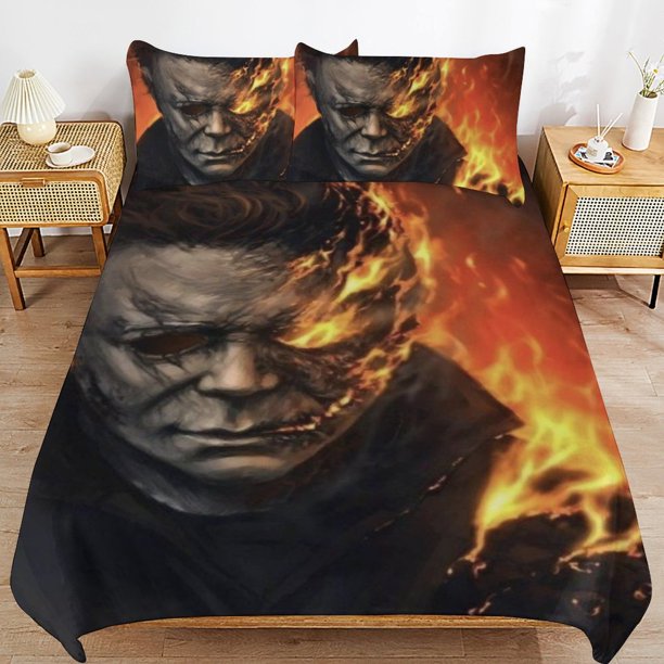 Michael Myers Halloween Duvet Cover Set 3 Piece Bedding Set Double Sided Printing Decorative Comforter Cover Set