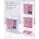 thumbnail image 3 of Organizador de joyas para niñas y mujeres con 3 cajones y ventana de cristal, 3 of 9