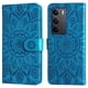 thumbnail image 1 of Funda tipo cartera FOXDOCK para Realme C71 4G , diseño girasol en relieve, cuero PU, cierre magnético, soporte y tarjetero, 1 of 5