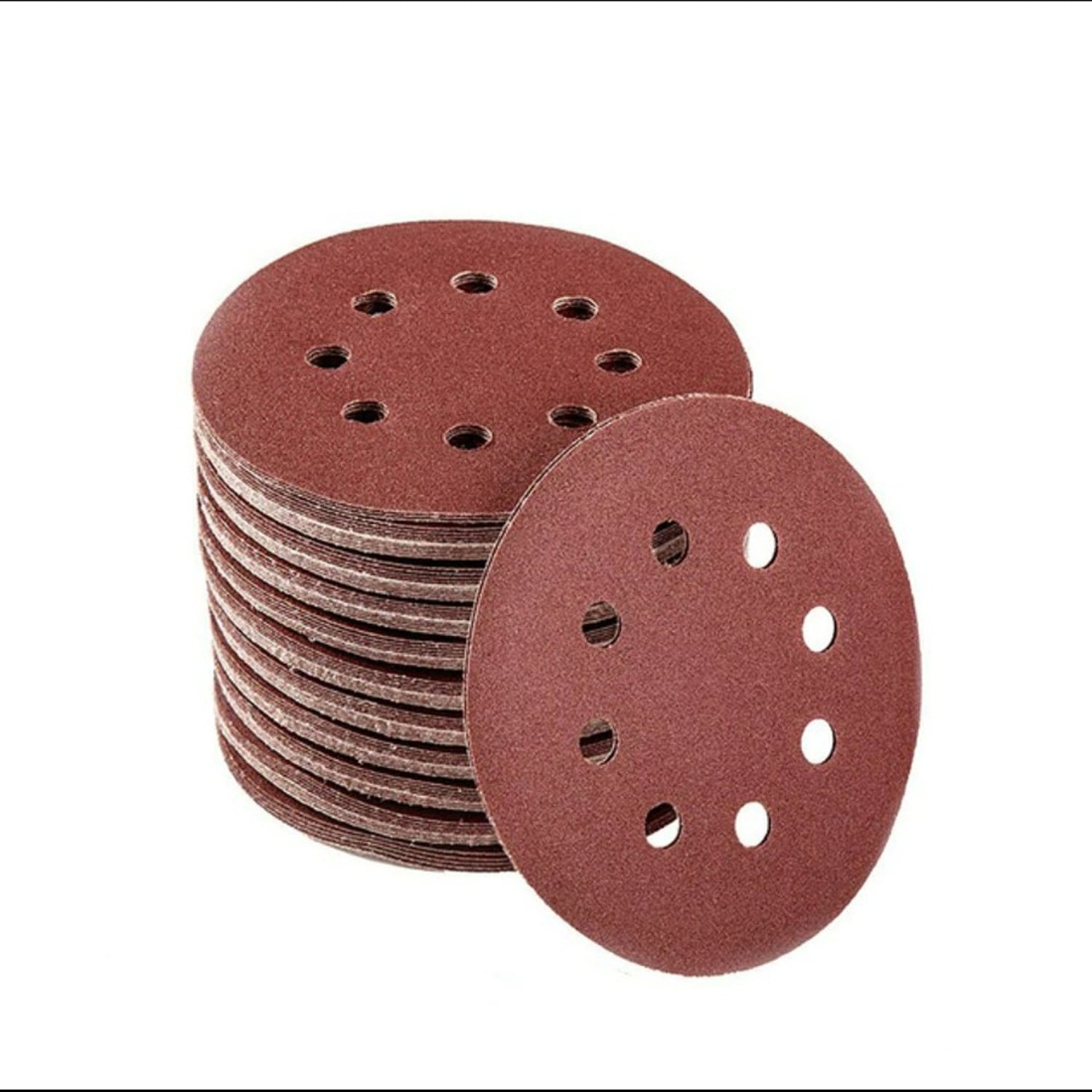 Genérico - Set 100 Lijas #180 Velcro Con 8 Orificios 125mm 5 Pulgadas